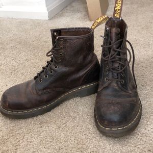 Brown Doc martens boots
